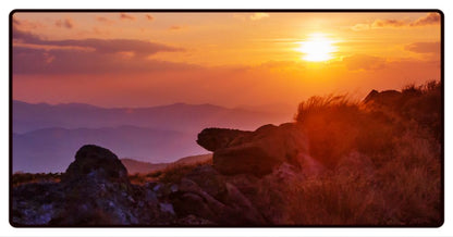Sunset In the Mountains Desk Mat