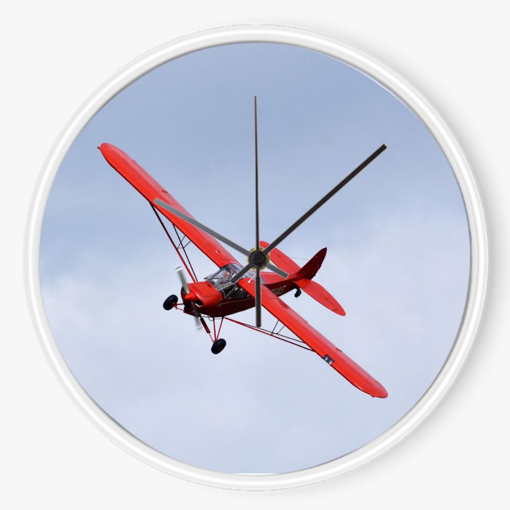 Red Piper Cub 10 inch wall clock