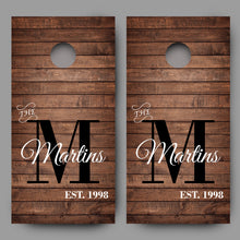 Custom Cornhole Skins Name and Date Wood Board Decal Wraps set