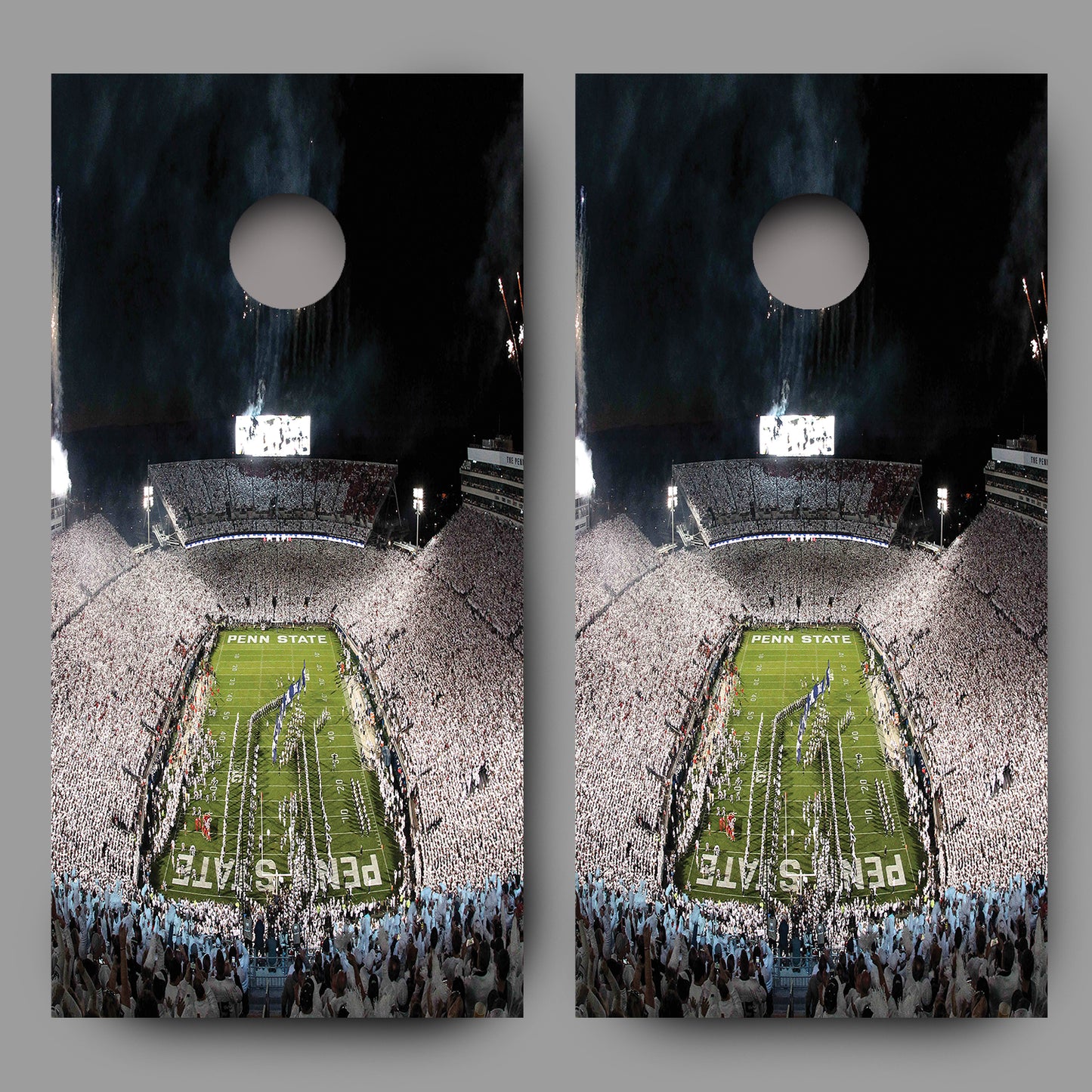 Beaver Football Stadium Whiteout Night Cornhole Board Decal Wrap