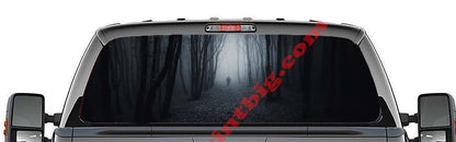 Figure in the Fog Mist Forest-Rear Window Decal-Graphic