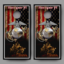 US Marines Cornhole Skin Semper Fi Cornhole Board Decals set