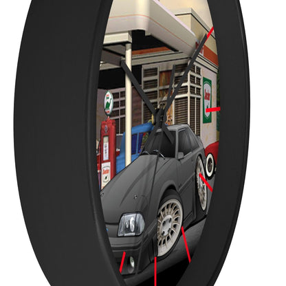 Fox Body Mustang Gas Station Wall clock