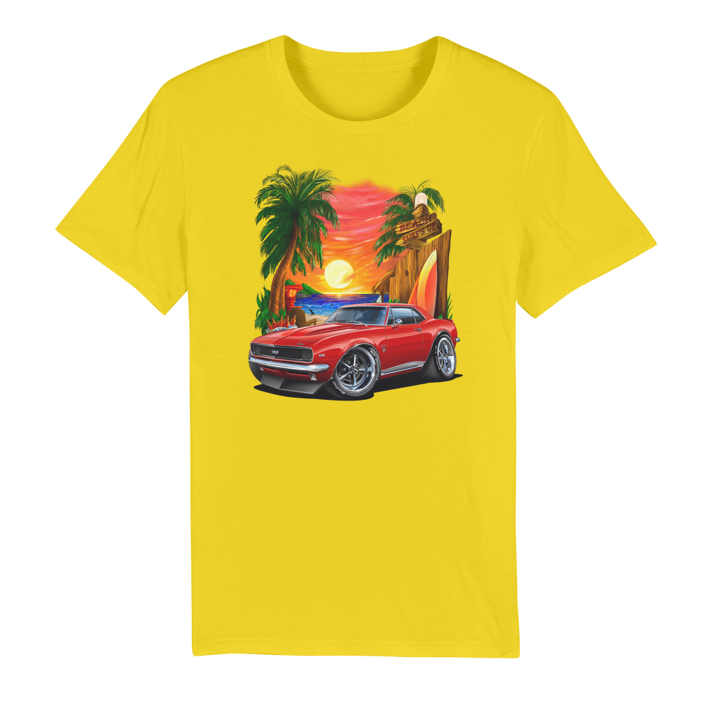 1967 Camaro SS Margaritaville Beach Car Art Organic Jersey Adult T-Shirt