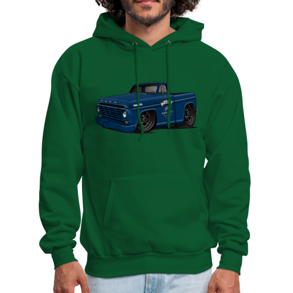 1967 Blue Ford F-100 Men's Hoodie - forest green