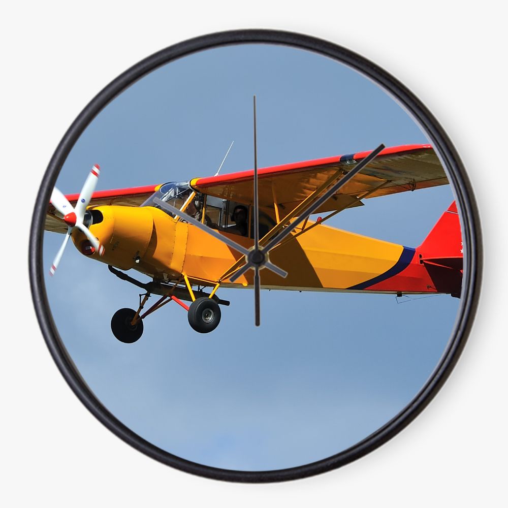 Piper Cub Sky 10 inch wall clock