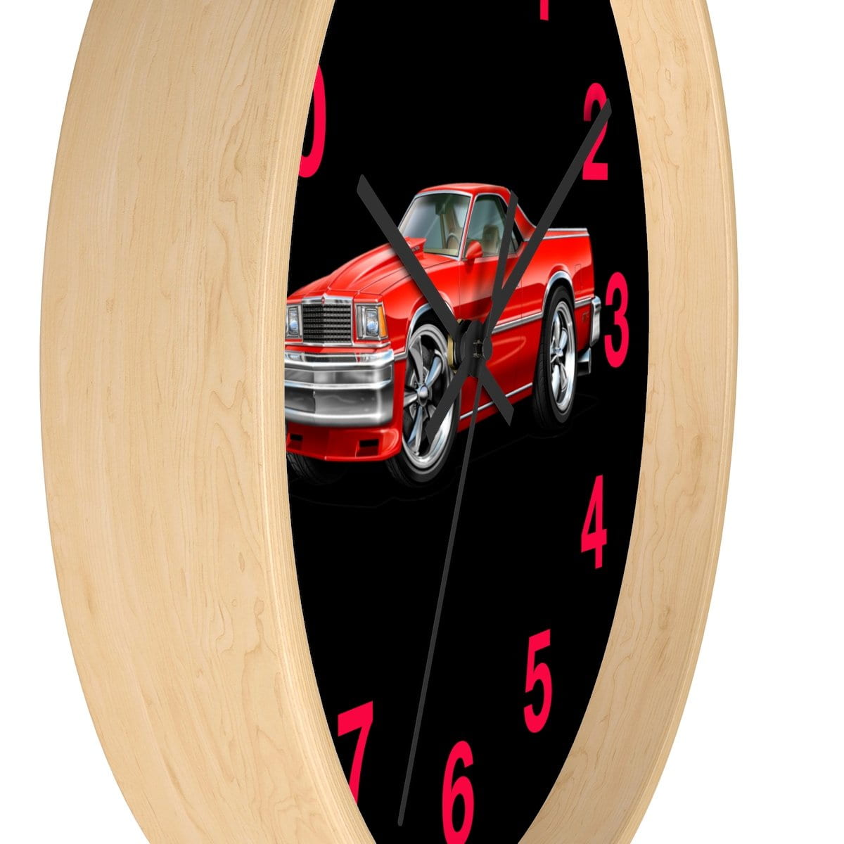 1978 El Camino Red Black Wall clock