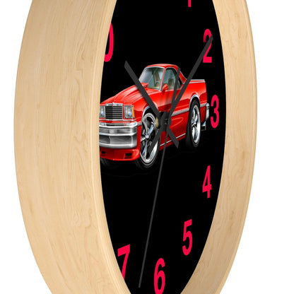 1978 El Camino Red Black Wall clock