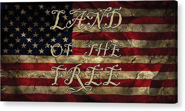 Aged Flag Free - Acrylic Print