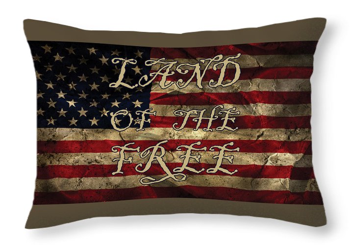 Aged Flag Free - Throw Pillow
