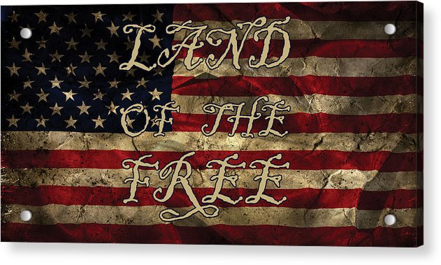 Aged Flag Free - Acrylic Print