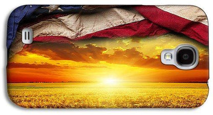 American Flag Harvest Sunset - Phone Case