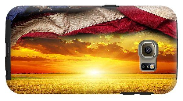 American Flag Harvest Sunset - Phone Case