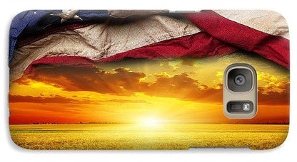 American Flag Harvest Sunset - Phone Case