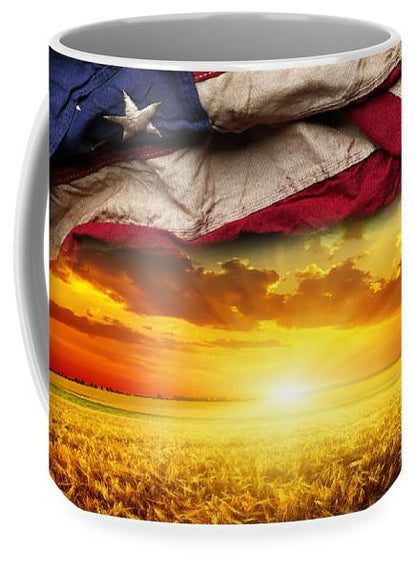 American Flag Harvest Sunset - Coffee Mug