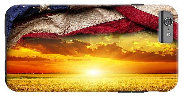 American Flag Harvest Sunset - Phone Case