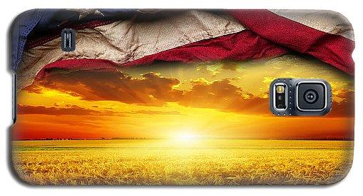American Flag Harvest Sunset - Phone Case