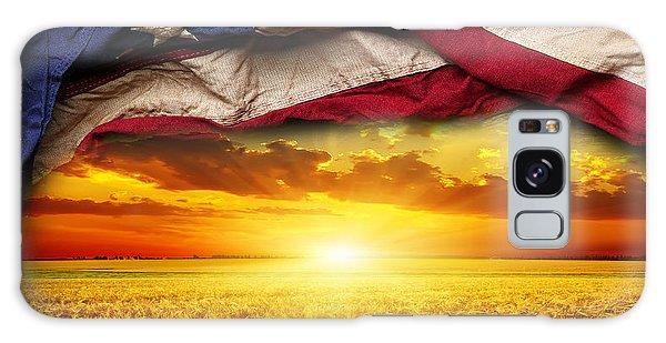 American Flag Harvest Sunset - Phone Case