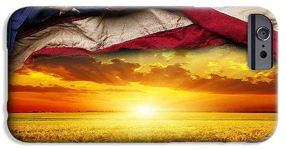American Flag Harvest Sunset - Phone Case