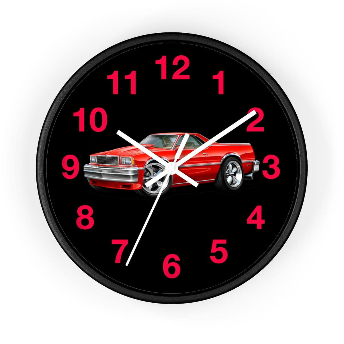 1978 El Camino Red Black Wall clock
