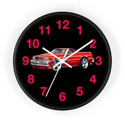 1978 El Camino Red Black Wall clock