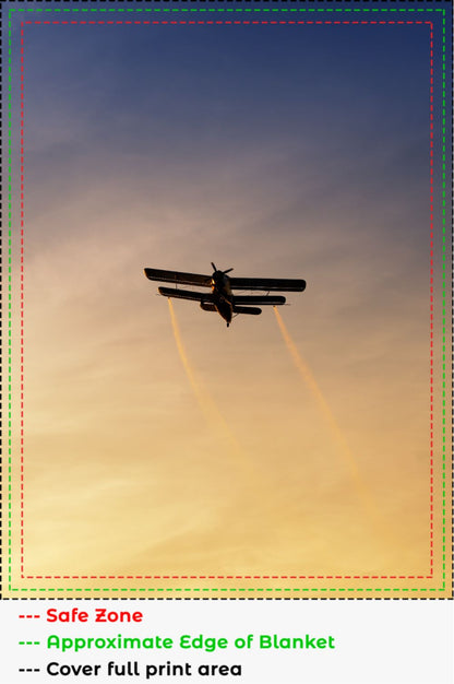 Biplane Sunset Blanket
