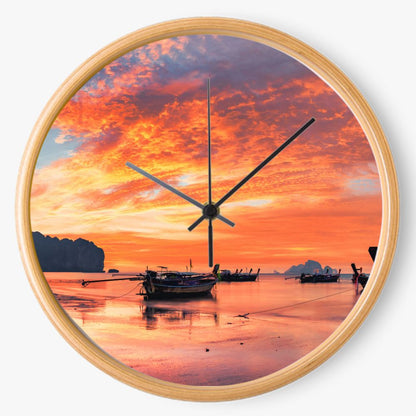 Boat Sunset 10 inch wall clock