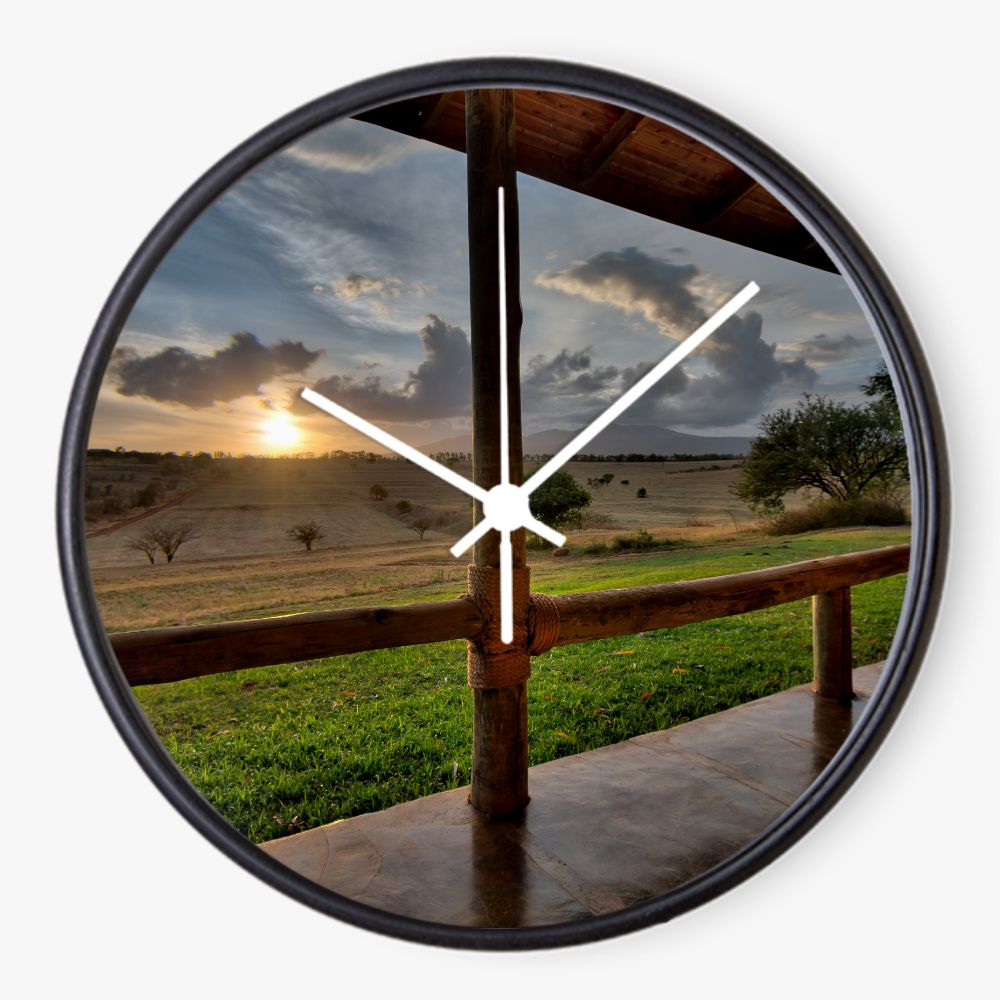 Cabin Sunset 10 inch wall clock