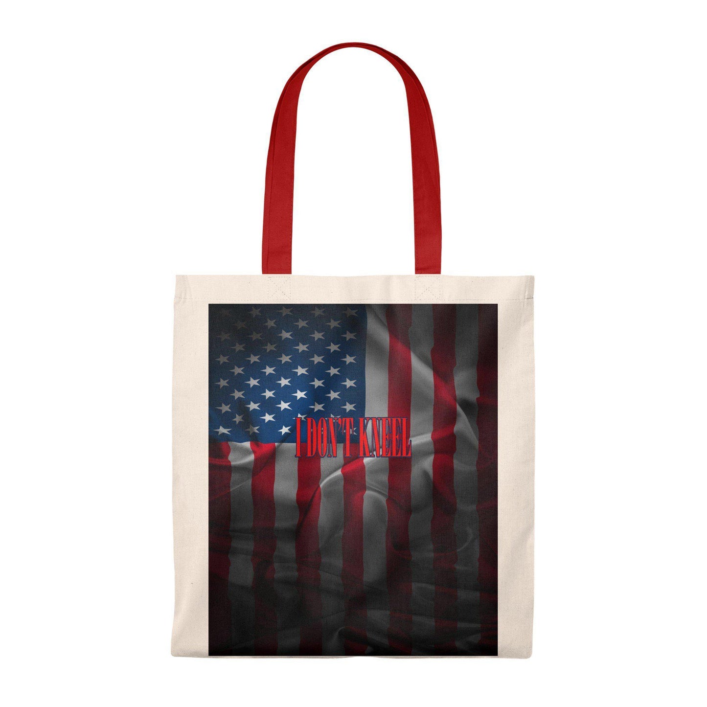 I Don't Kneel American Flag Budget Tote Bag - Let's Print Big