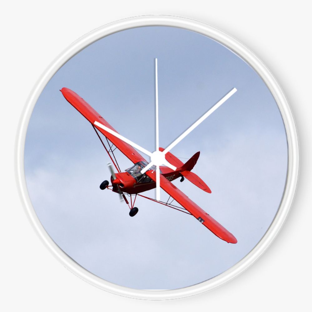 Red Piper Cub 10 inch wall clock