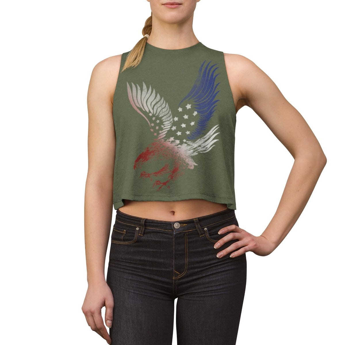 Red White Blue Eagle Women's Crop top