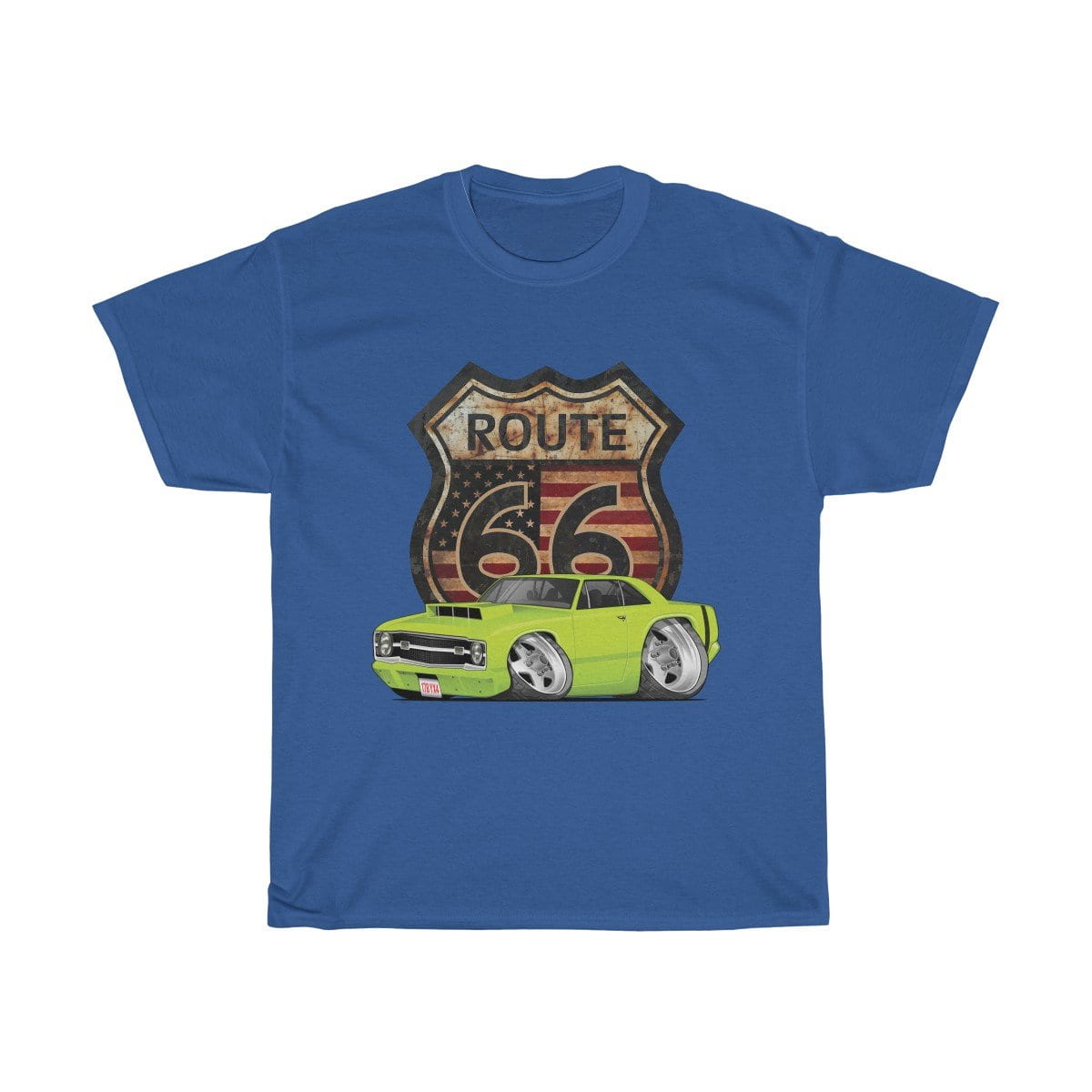 1969 Dart Car Art Route 66 Unisex Heavy Cotton Tee
