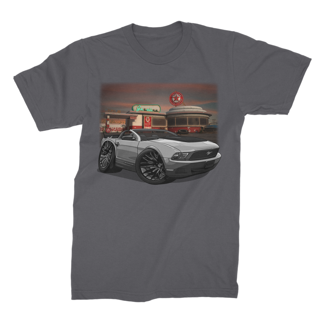 Convertible Mustang Gas Station 2 Premium Jersey Men's T-Shirt
