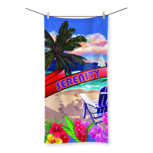 Serenity Beach Banner Design Sublimation All Over Towel