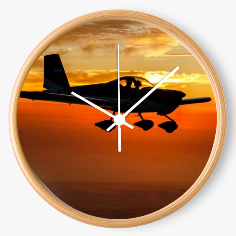RV-12 Sunset Flight 10 inch wall clock