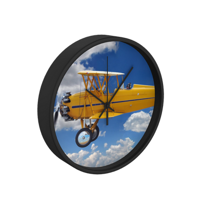 Stearman Biplane 10 inch wall clock