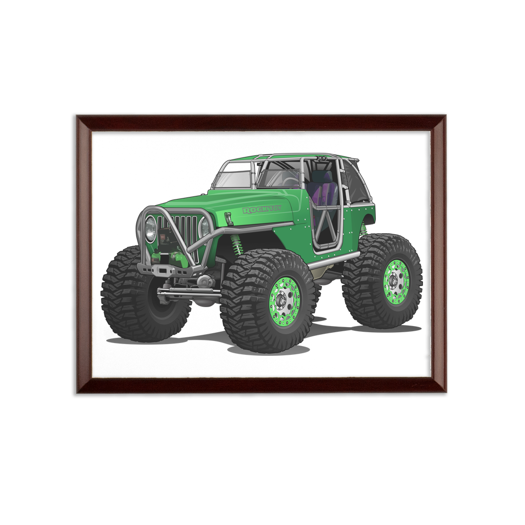 Jeep 4x4 Rocktoy Rock Climber Car Art Sublimation Wall Plaque