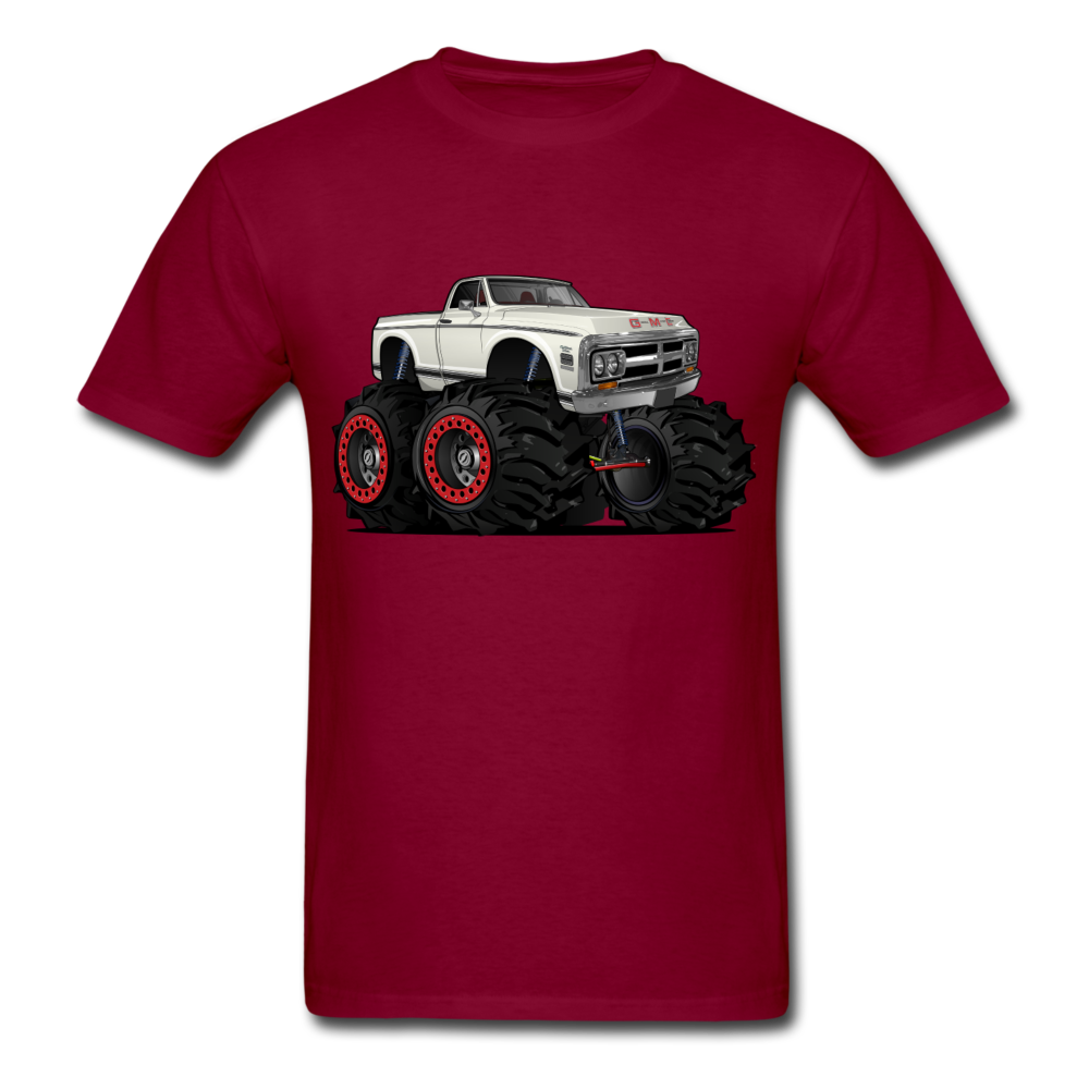1972 GMC 4X4 Monster Pickup Truck Car Art Men's T-Shirt - burgundy