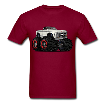1972 GMC 4X4 Monster Pickup Truck Car Art Men's T-Shirt - burgundy