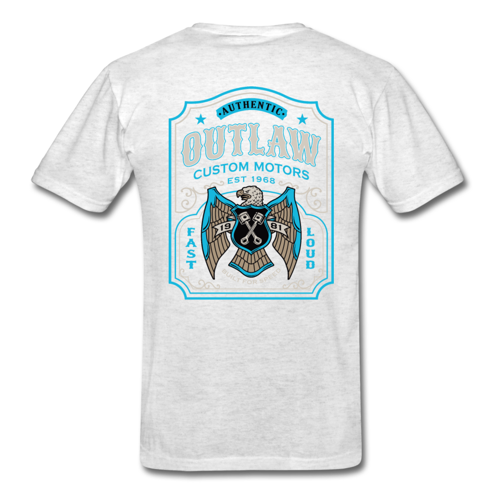 Outlaw Custom Motors Fast Loud Mens T-Shirt - light heather grey