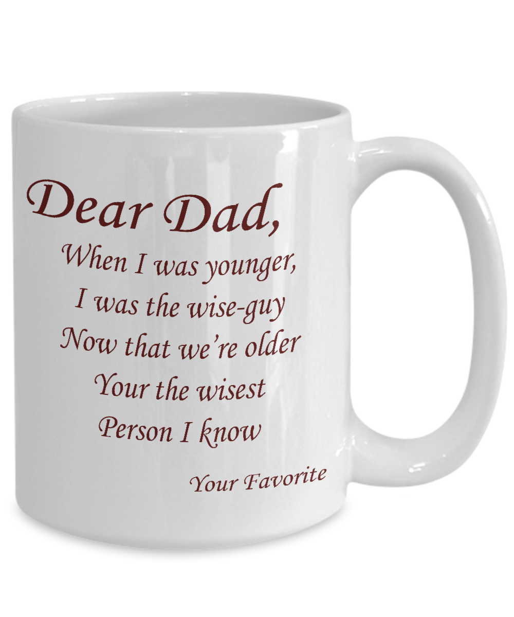 Dear Wise Dad Mug-Fathers Day - Let's Print Big