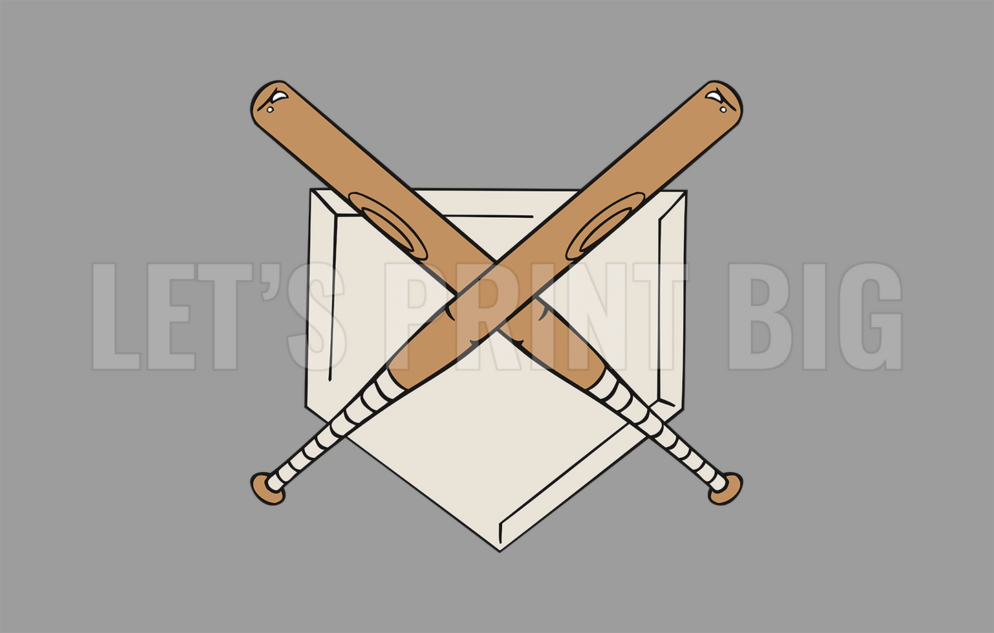 Baseball Bats and Base Wall Art Decal Sticker