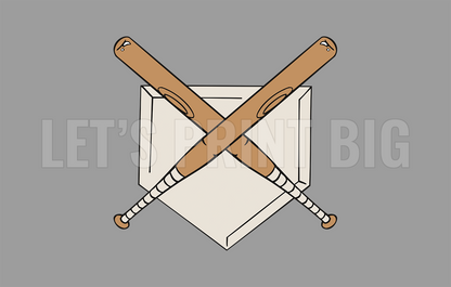 Baseball Bats and Base Wall Art Decal Sticker