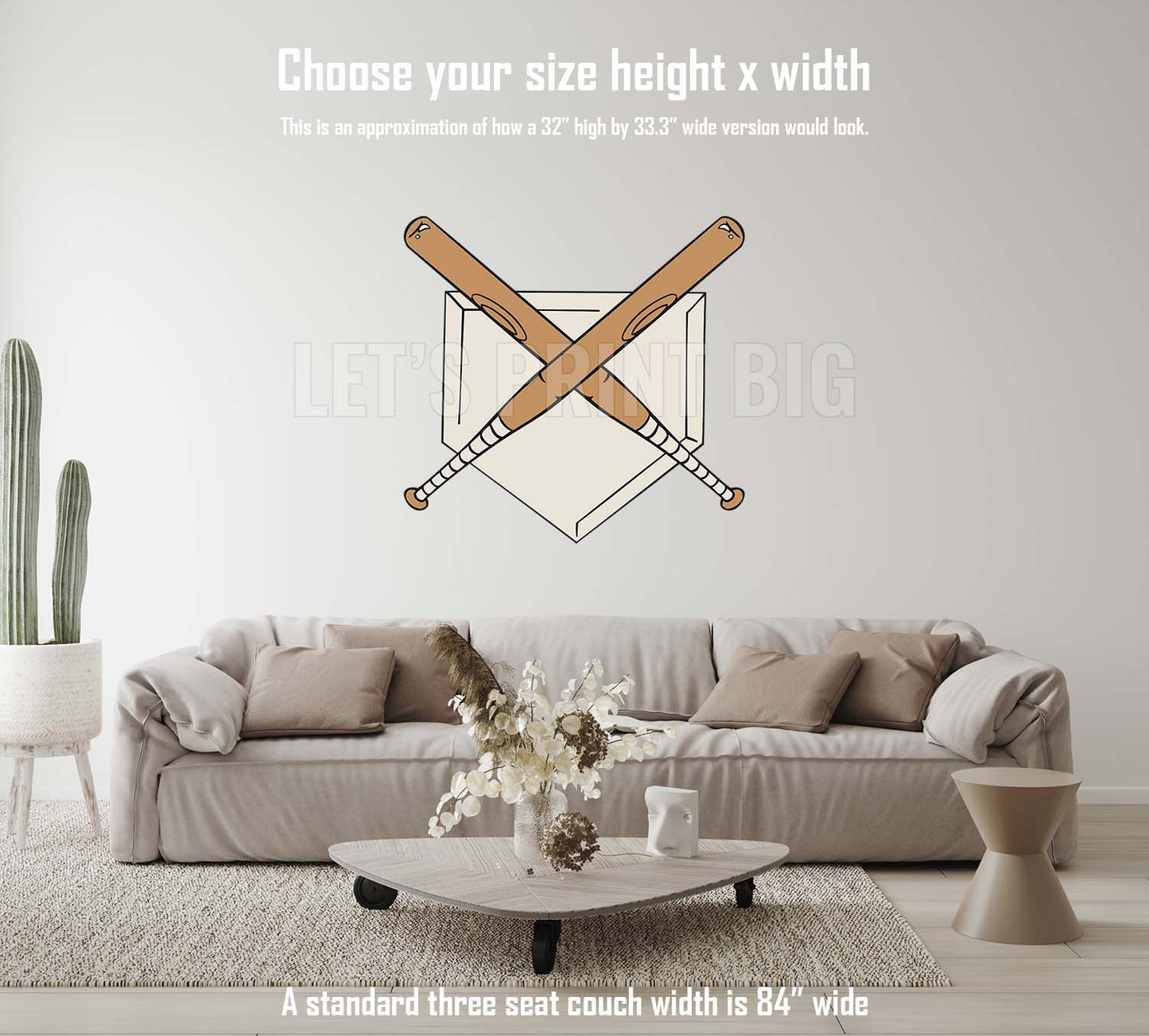 Baseball Bats and Base Wall Art Decal Sticker
