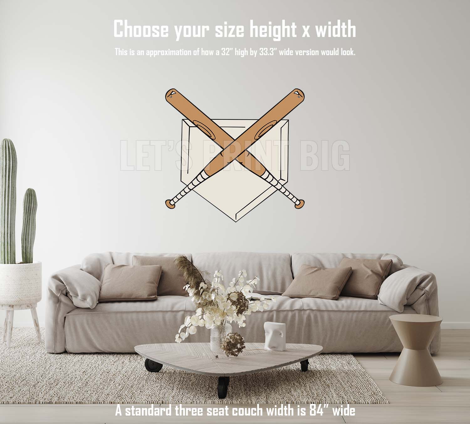 Baseball Bats and Base Wall Art Decal Sticker
