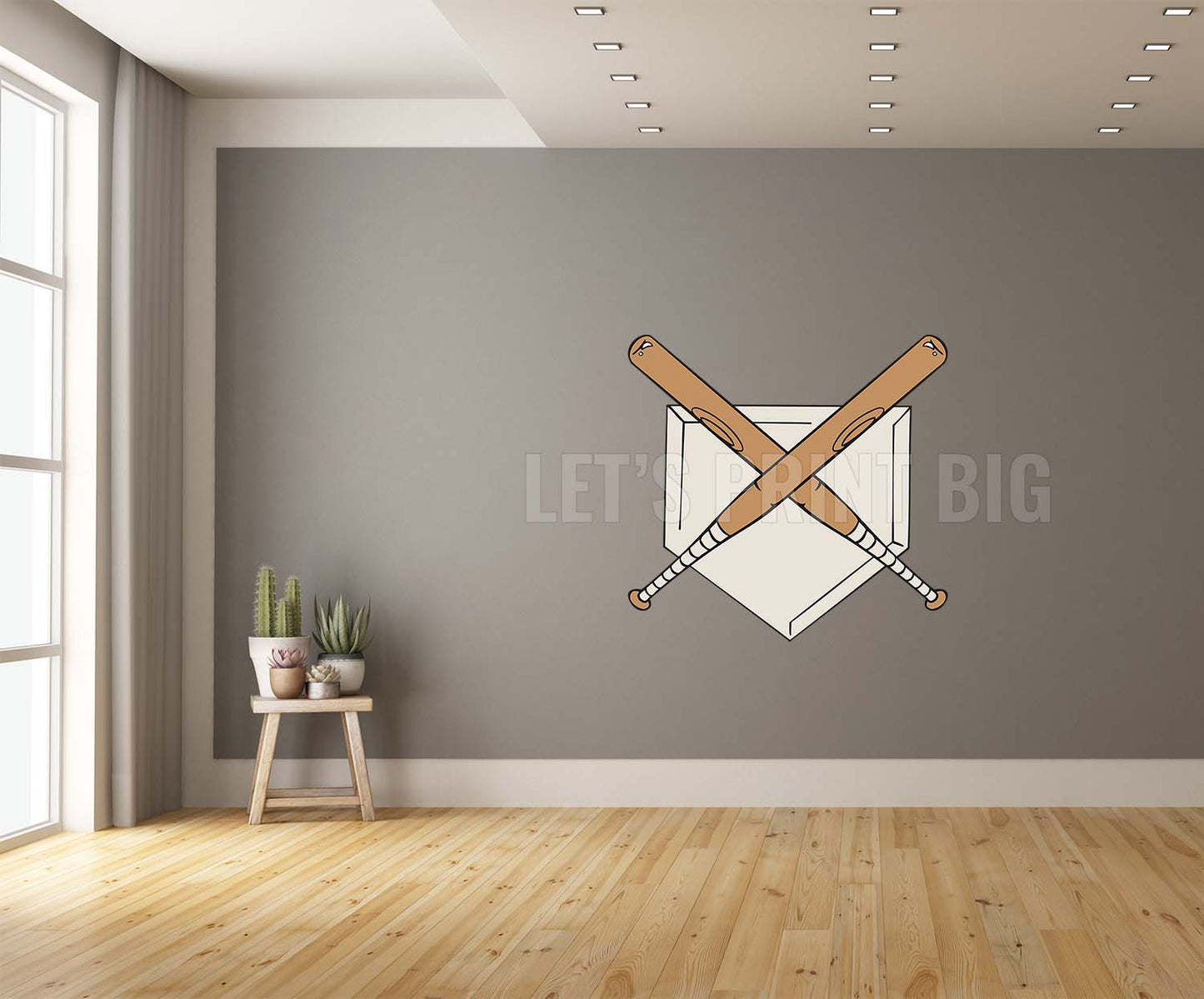 Baseball Bats and Base Wall Art Decal Sticker