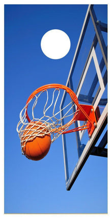 Basketball Hoop Cornhole Board Decal Set - 2 Decals Bean Bag Toss NBA - Let's Print Big