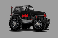 Car Art Batman Jeep CJ Wrangler Renegade Hot Rod Cartoon Wall Decal