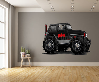 Car Art Batman Jeep CJ Wrangler Renegade Hot Rod Cartoon Wall Decal