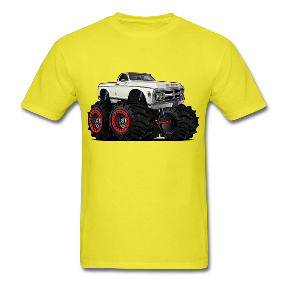 1972 GMC 4X4 Monster Pickup Truck Car Art Men's T-Shirt - yellow